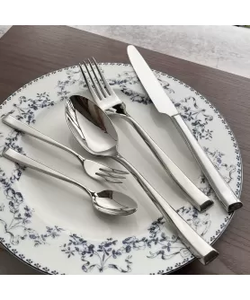 Premium Square-Handle 304 Stainless Steel Cutlery Set | Heavy-Gauge Forks, Knives, Spoons for Steakhouses & Luxury Hotels